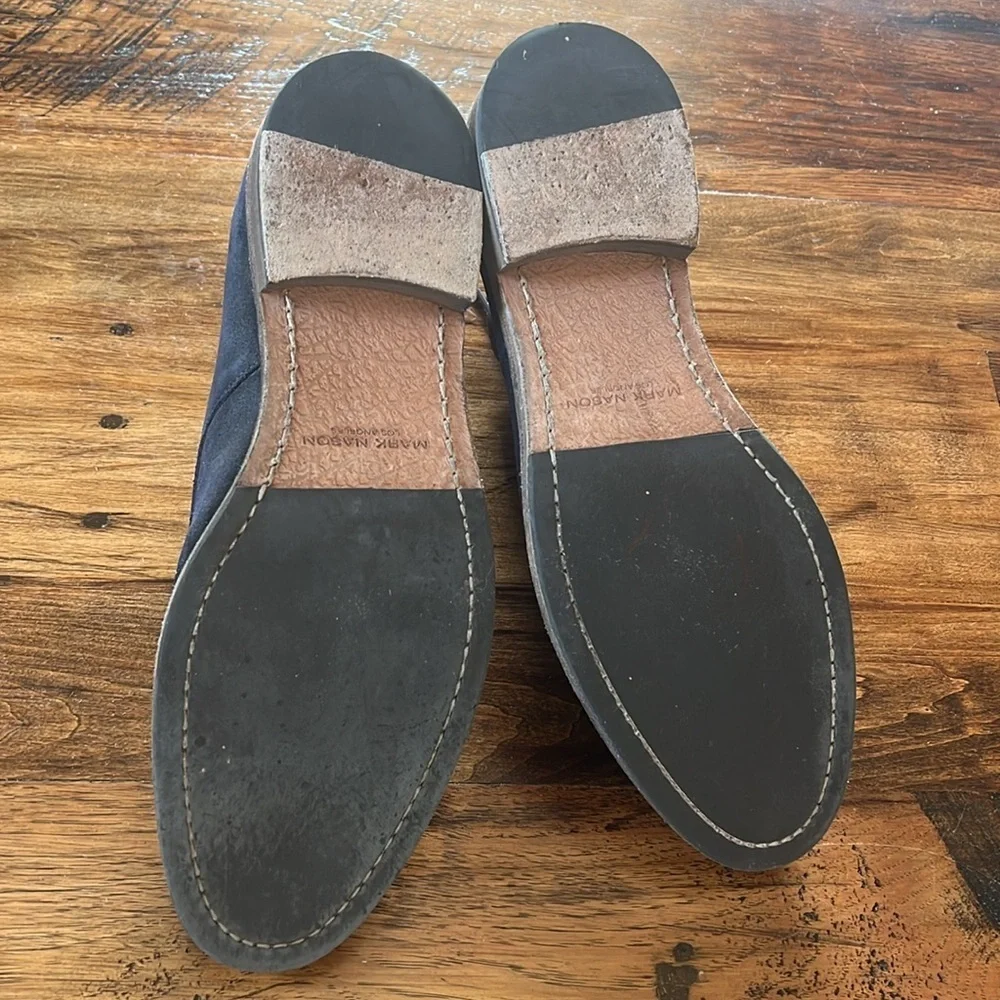 Mark Nason Men’s 11.5 Navy Suede Lace Up Chukka Boots. Like New
